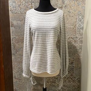 a.n.a Striped Fleece Top